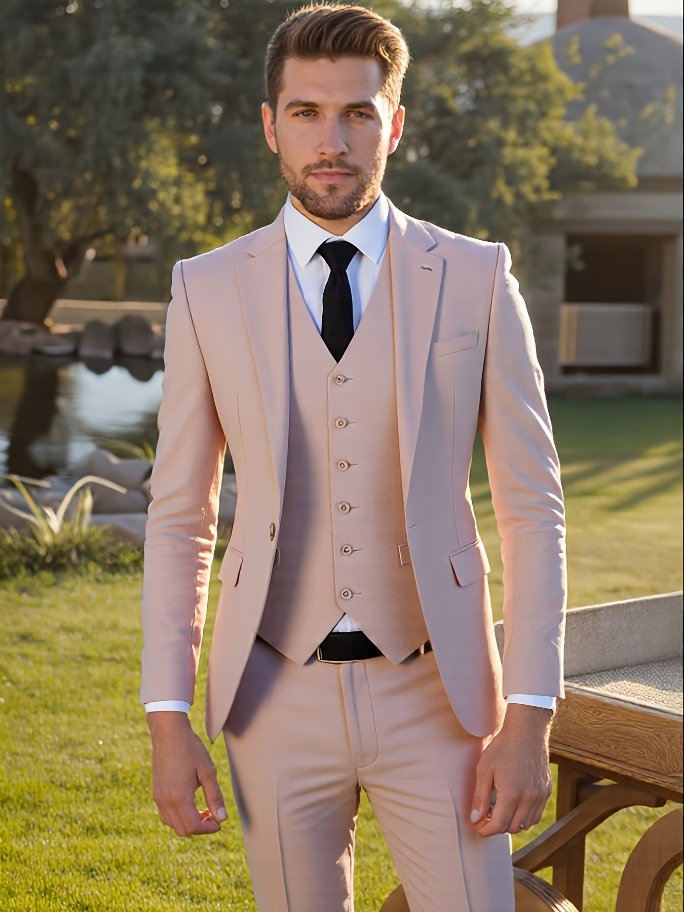 Men’s Slim-Fit 3-Piece Formal Suit