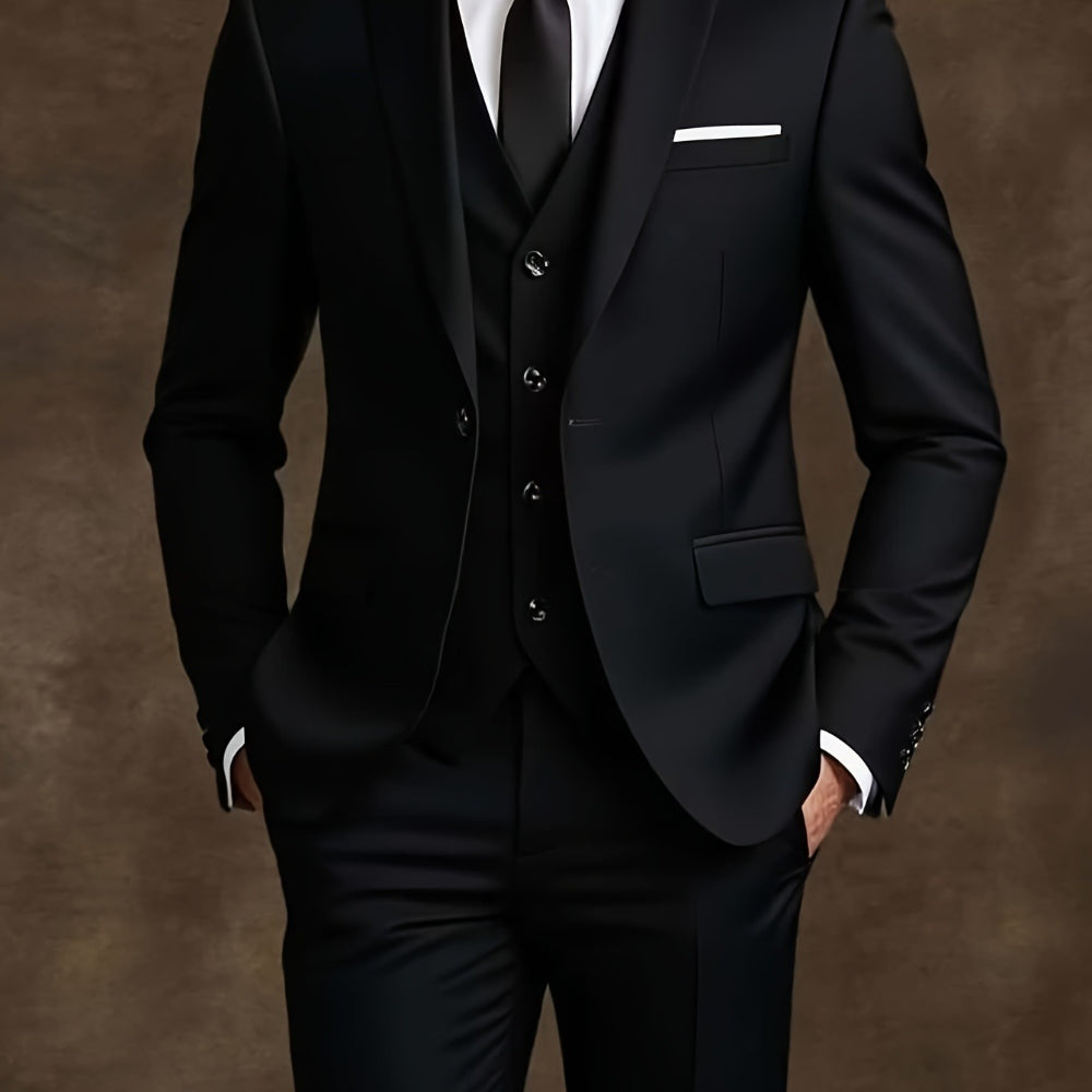 Modern Men’s 3-Piece Slim-Fit Dress Suit