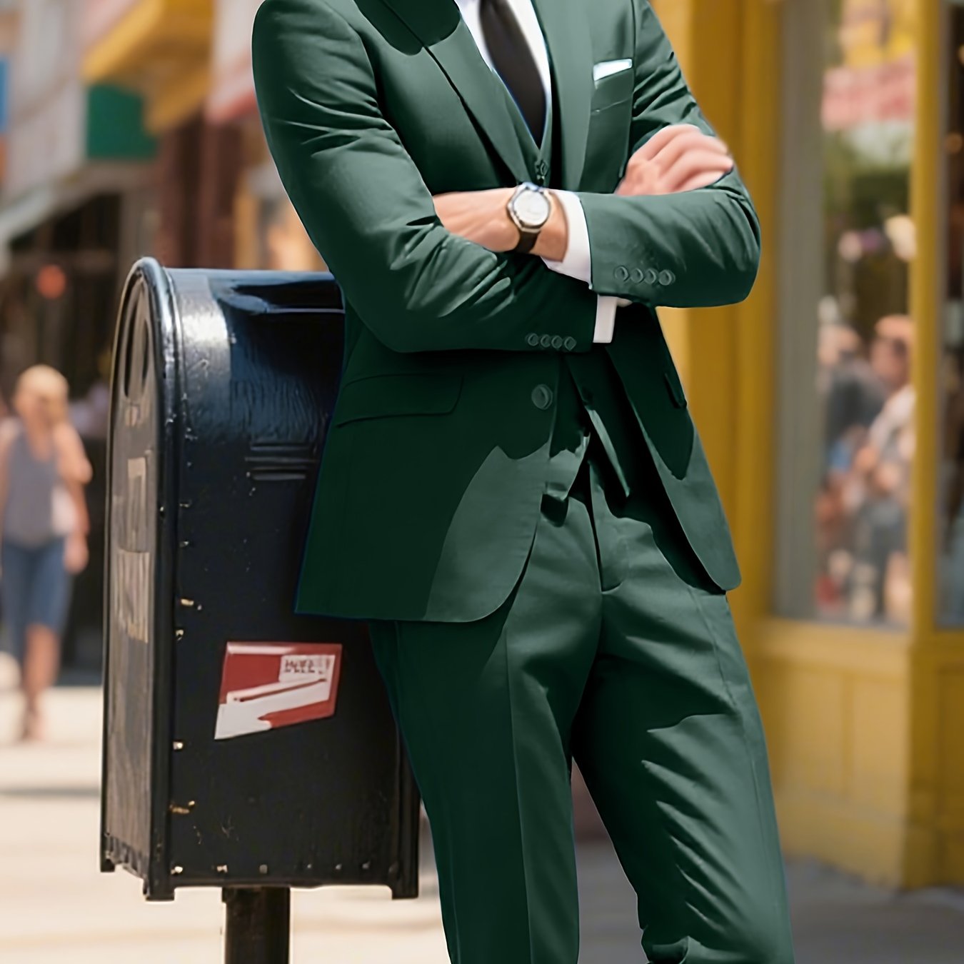 Lynerun Men'S Suits 3pcs Solid Jacket Vest And Pants Slim Fit Suit Set Two Buttons Business Men Suits Suitable For Wedding Dress Tux Suit Set Ceremony XS-3XL