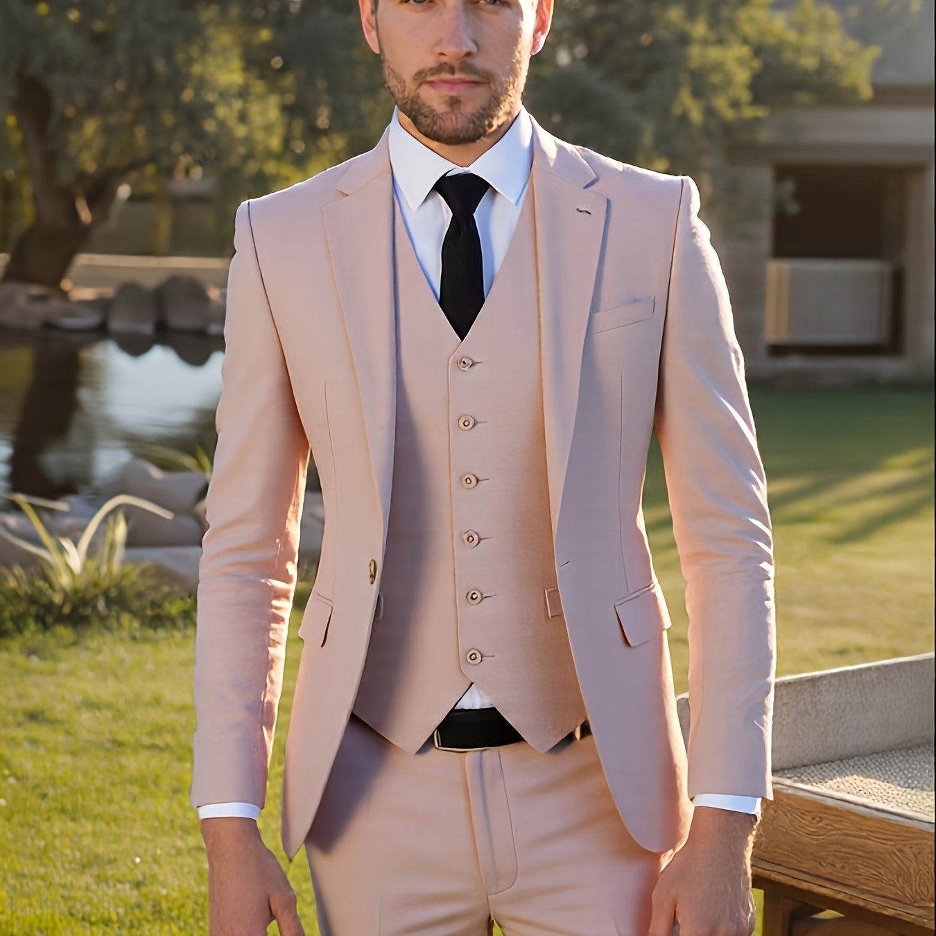 Men’s Slim-Fit 3-Piece Formal Suit