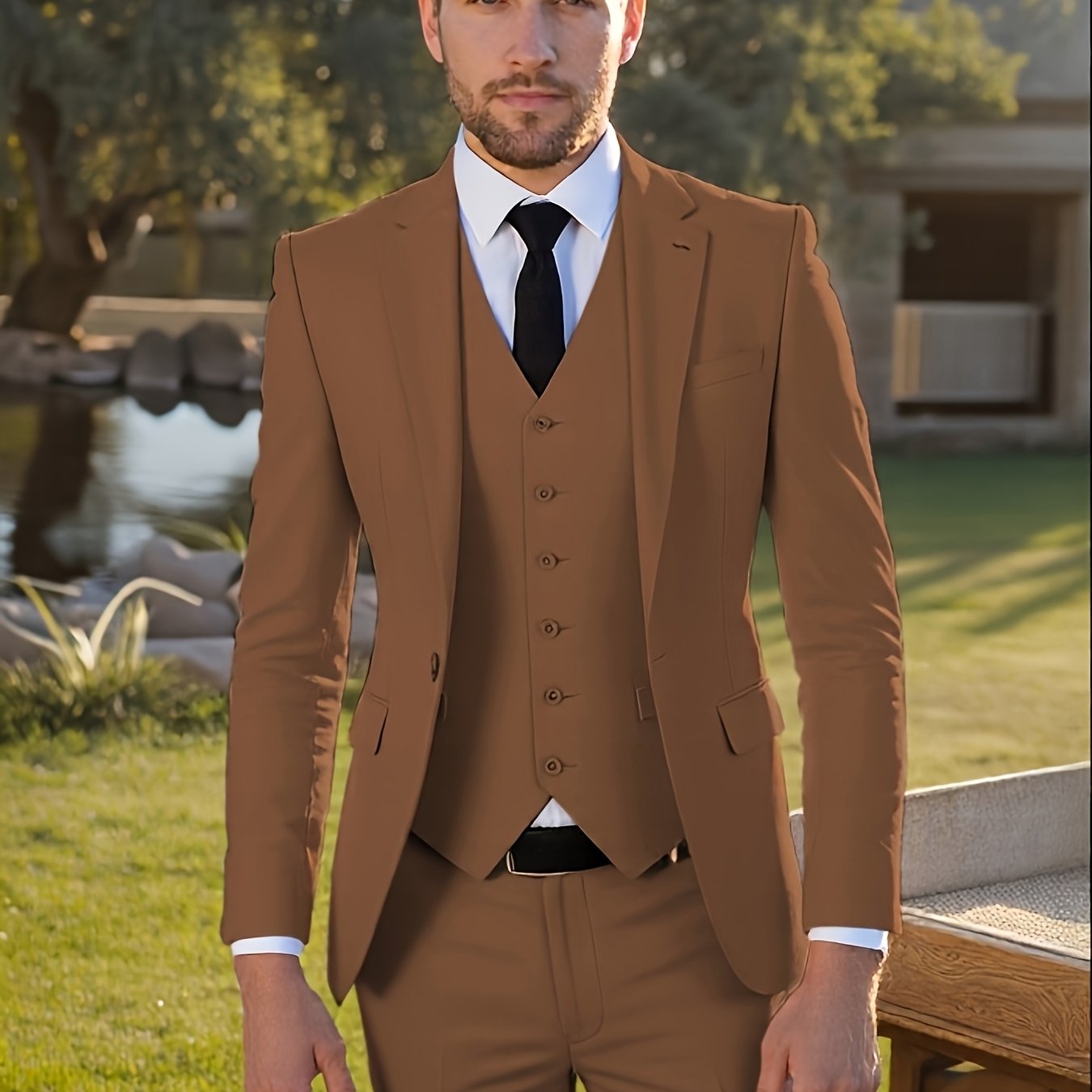 Men’s Slim-Fit 3-Piece Formal Suit