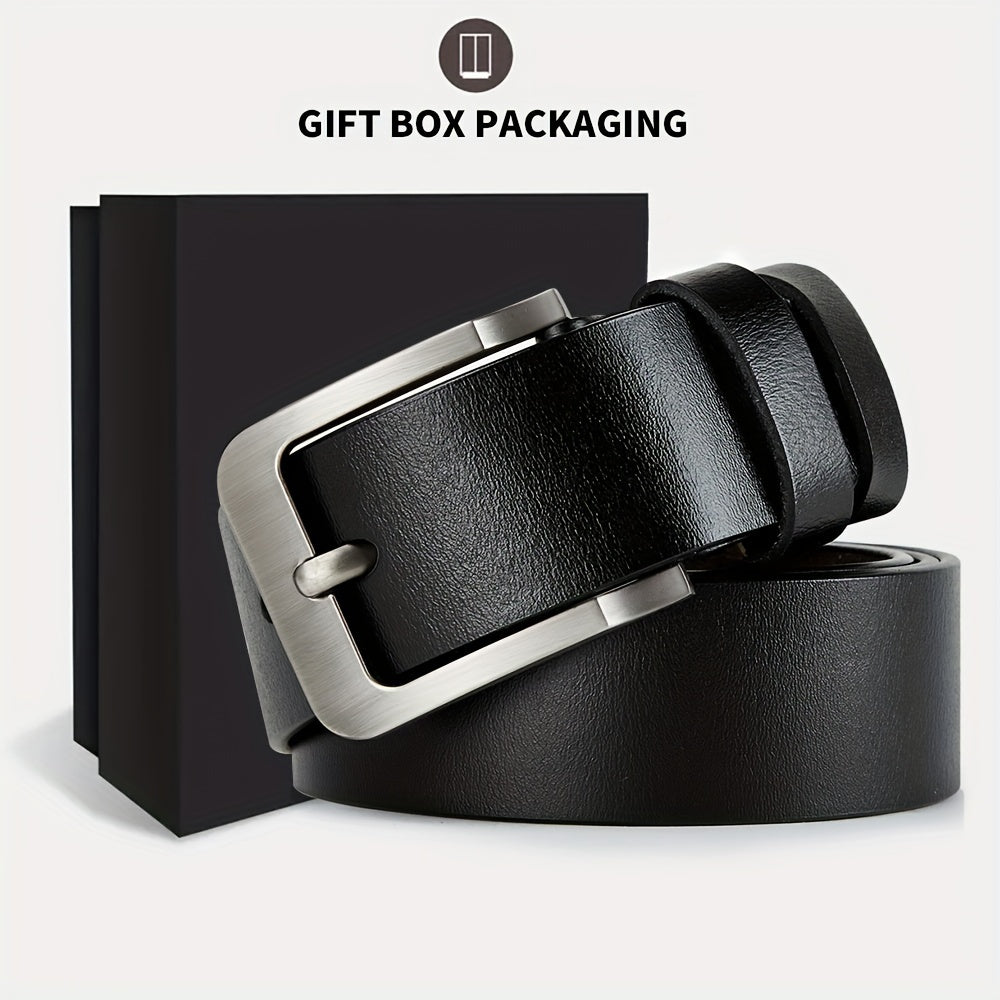 Men'S Genuine Leather Belt - Classic Retro Buckle Design, Brown, Perfect for Jeans, Pants, and Business Gifts for Dad or Husband, Business Casual Accessory | Classic Belt Design | Durable Leather Belt, Leather Belt, Belt For