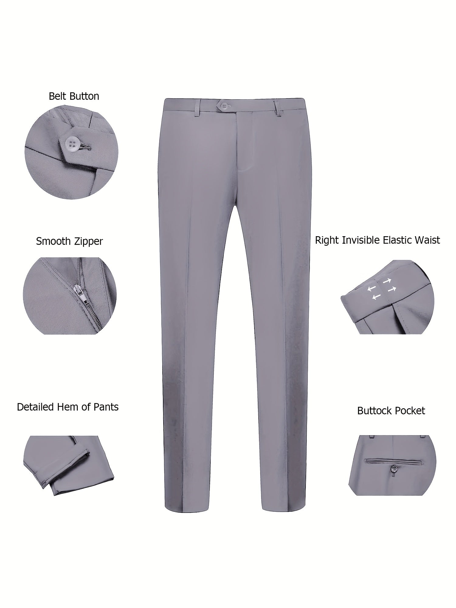 Lycody Men'S Suits 3pcs Light Gray Blazer Jacket Vest Pant Slim Fit Suit Set Two Buttons Business Men Suits Suitable For Wedding Dress Tux Suit Set Ceremony XS-3XL