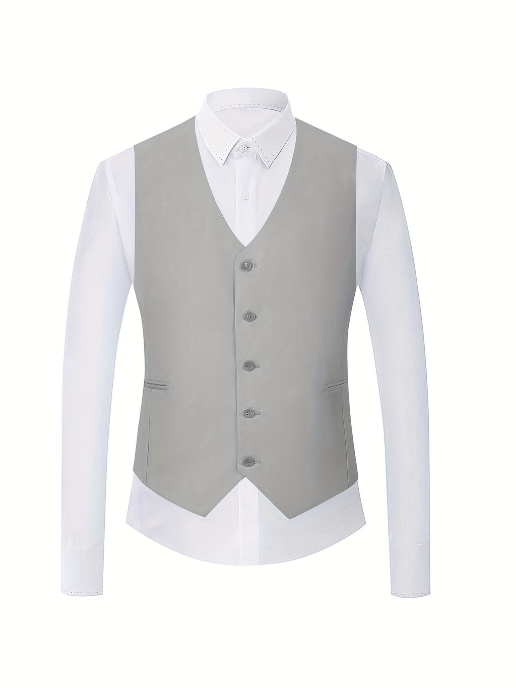 Formal 3 Pieces Set, Men's Peak Lapels Suit Jacket & Single Breasted Vest & Dress Pants Suit Set For Business Banquet Wedding Party