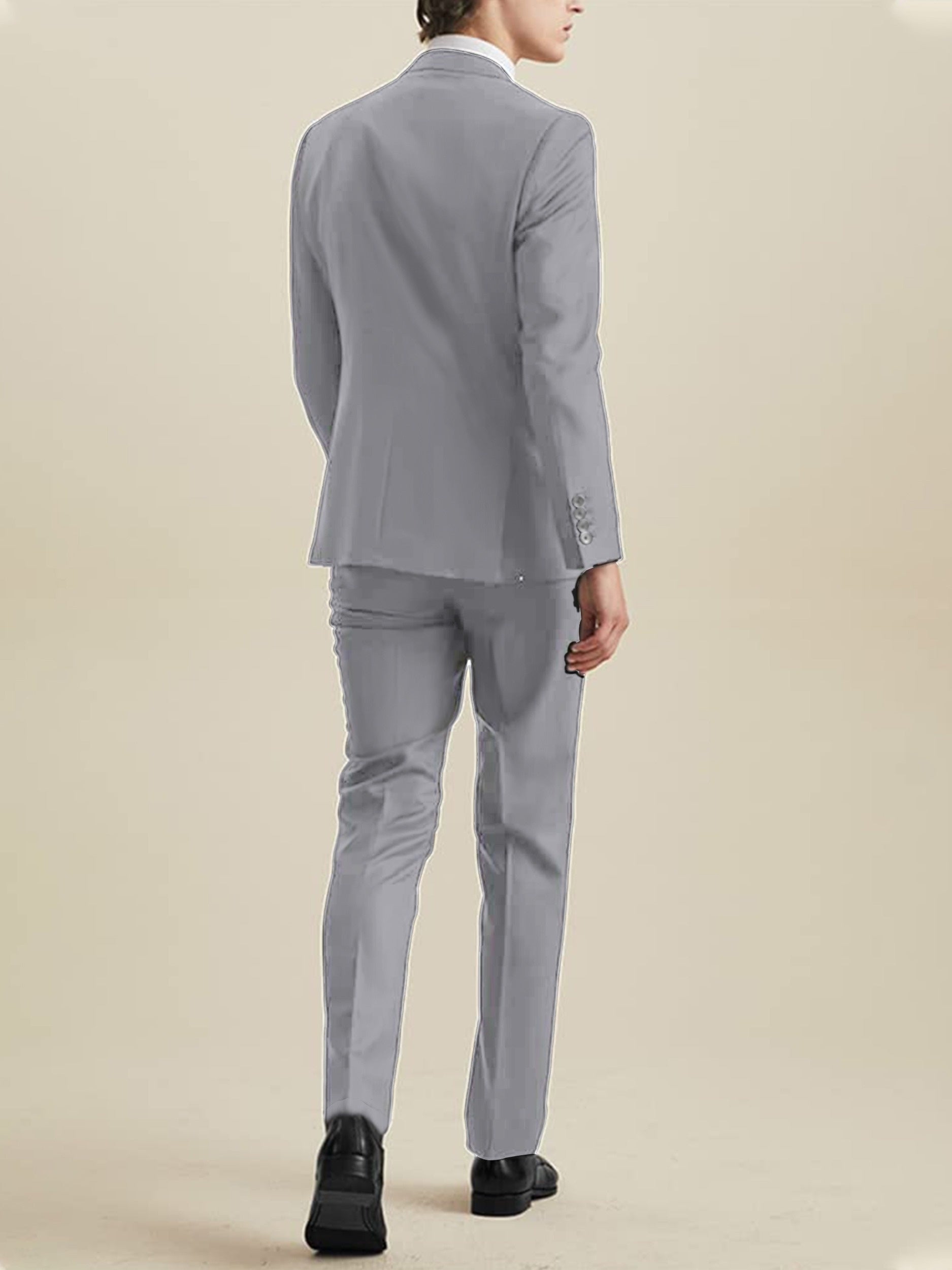 Lycody Men'S Suits 3pcs Light Gray Blazer Jacket Vest Pant Slim Fit Suit Set Two Buttons Business Men Suits Suitable For Wedding Dress Tux Suit Set Ceremony XS-3XL