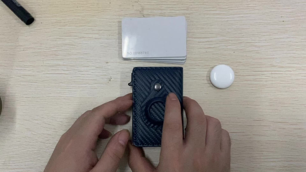 Auto Side Push Card Holder Wallet For Men Slim RFID Blocking Money Clip Wallets Minimalist Wallet With Money Pocket