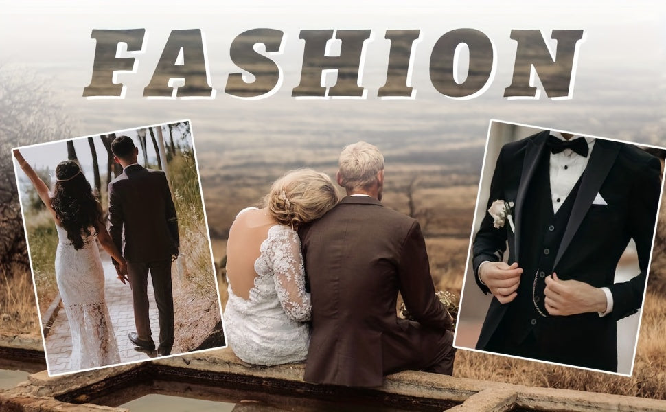 Formal 3 Pieces Set, Men's Peak Lapels Suit Jacket & Single Breasted Vest & Dress Pants Suit Set For Business Banquet Wedding Party