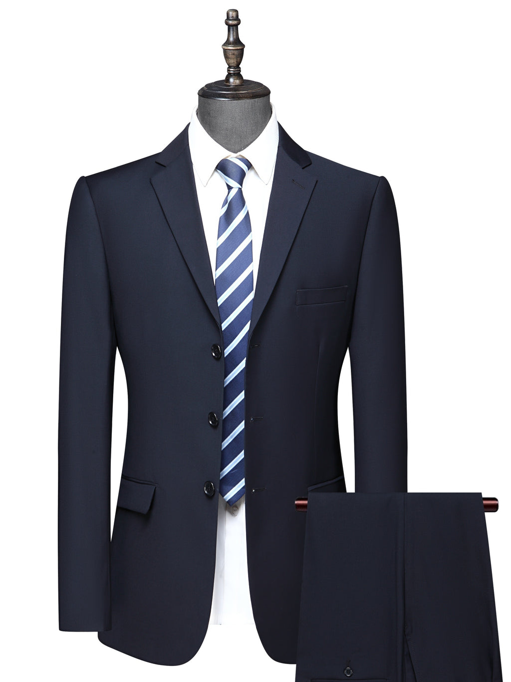 Formal 2 Pieces Set, Men's Three Button Suit Jacket & Dress Pants Suit Set For Business Dinner Wedding Party