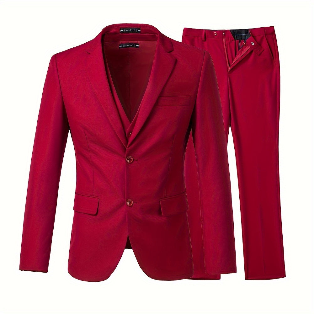 Men’s Slim-Fit 3-Piece Formal Suit