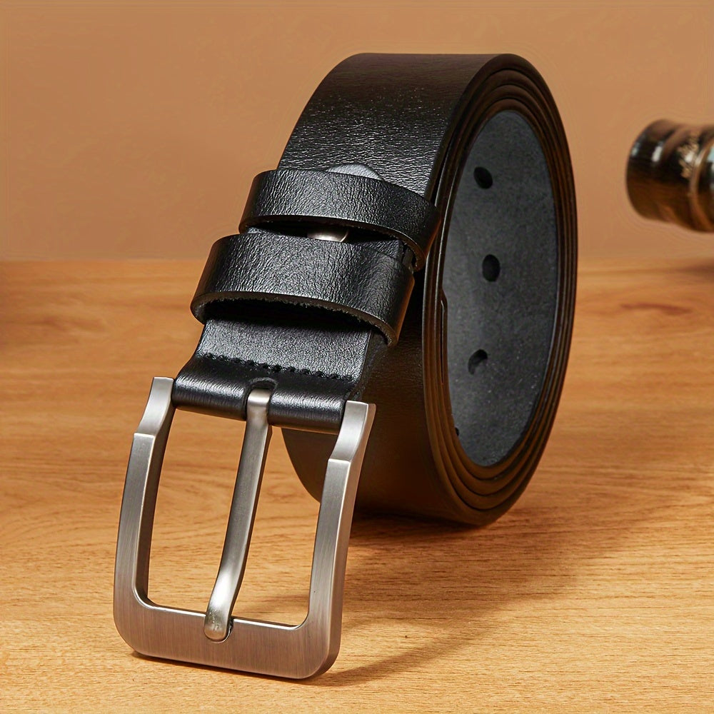 Men'S Genuine Leather Belt - Classic Retro Buckle Design, Brown, Perfect for Jeans, Pants, and Business Gifts for Dad or Husband, Business Casual Accessory | Classic Belt Design | Durable Leather Belt, Leather Belt, Belt For