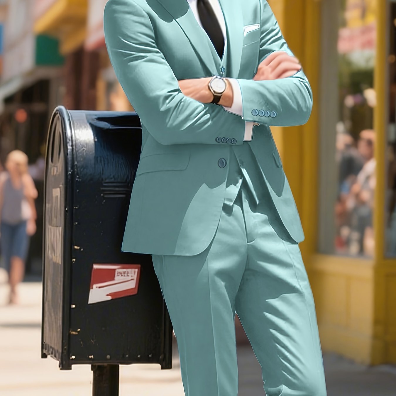 Lynerun Men'S Suits 3pcs Solid Jacket Vest And Pants Slim Fit Suit Set Two Buttons Business Men Suits Suitable For Wedding Dress Tux Suit Set Ceremony XS-3XL