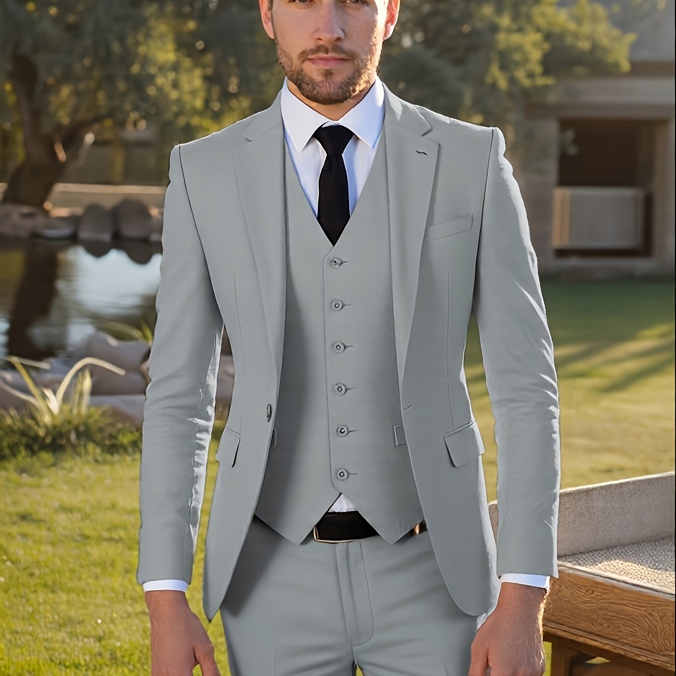 Men’s Slim-Fit 3-Piece Formal Suit