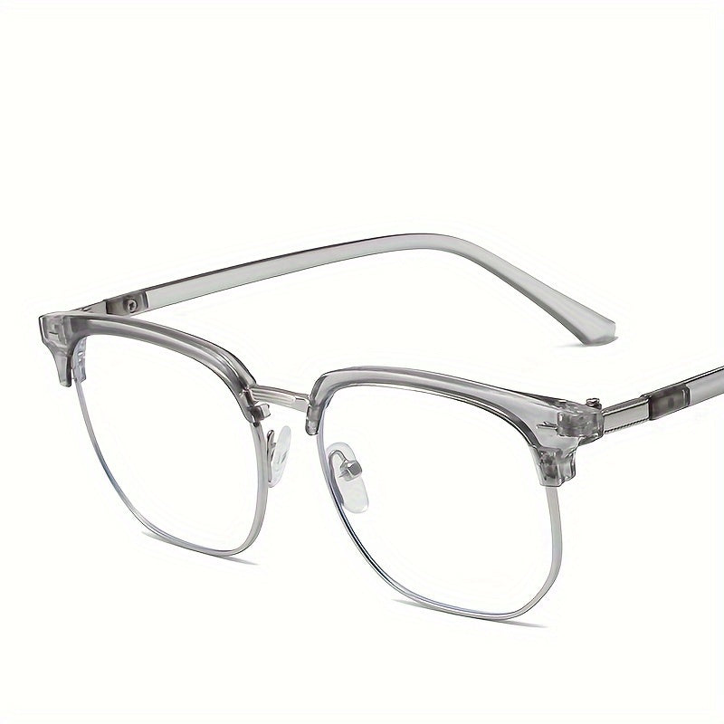 [Half-golden Frame Eyeglasses For Men] Vintage Half-golden Frame Eyeglasses For Fashionable Men, Suitable For Both Mobile Phones And Computers. Classic And Simple Design For Eye Protection And Decoration, Suitable For Both Me
