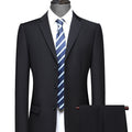 Formal 2 Pieces Set, Men's Three Button Suit Jacket & Dress Pants Suit Set For Business Dinner Wedding Party