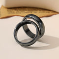 2pcs Men's Hematite Rings Set of 2, Black Hematite Band for Daily Wear, Anniversary Gift, Banquet Party, Birthday