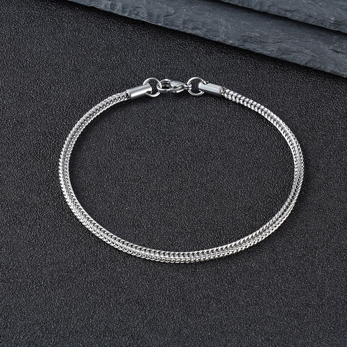 Stainless Steel Fox Tail Thin Bracelet - Durable, Ultra-Slim, and Elegant Design for Men - Perfect for Daily Commute and Casual Occasions