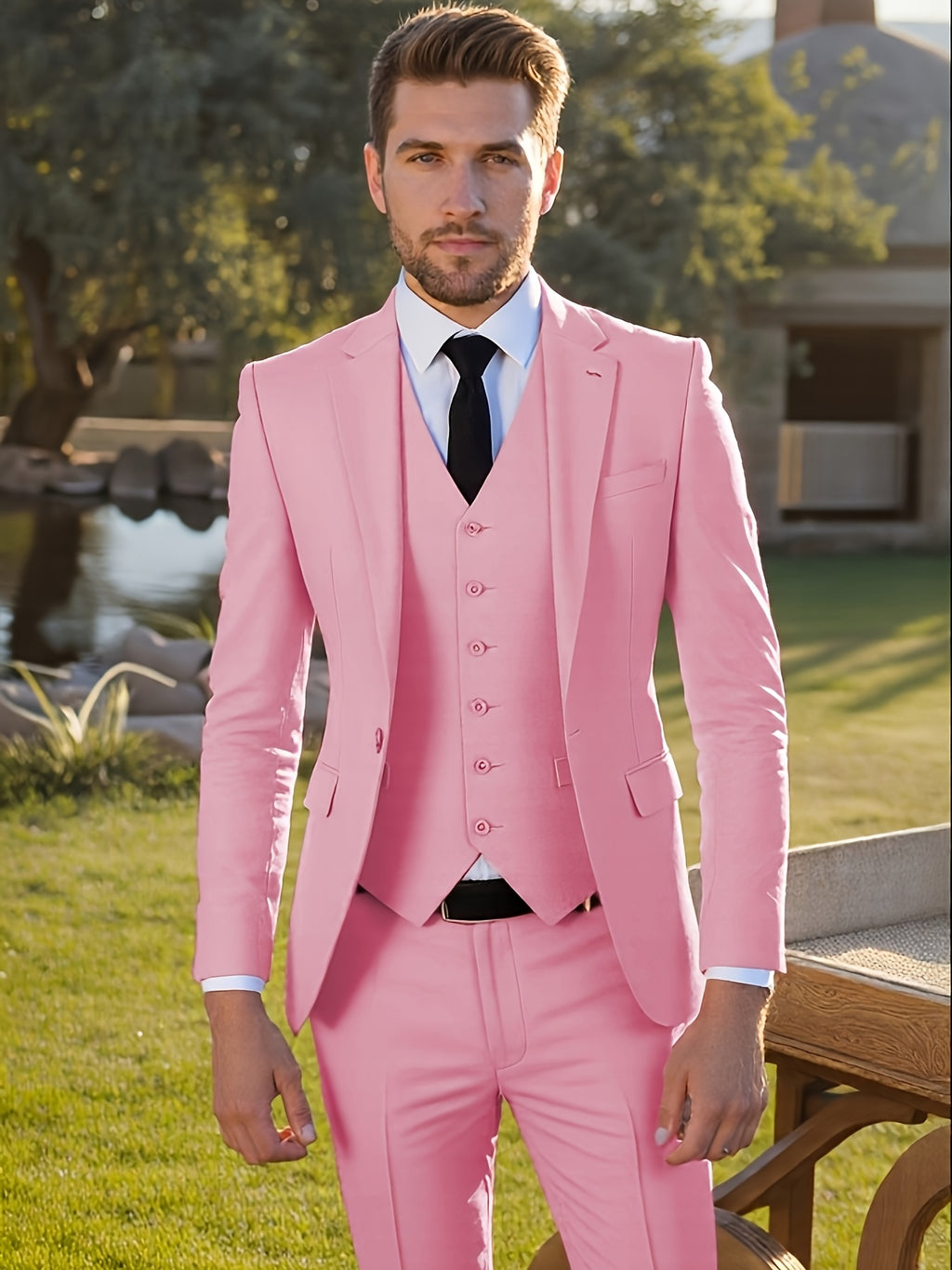 Men’s Slim-Fit 3-Piece Formal Suit