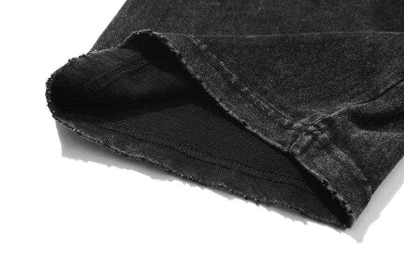 Anime Men's T Shirts Gothic Printed T-Shirt Hip Hop Streetwear Punk Summer Vintage Washed Oversized Tops Men Clothing