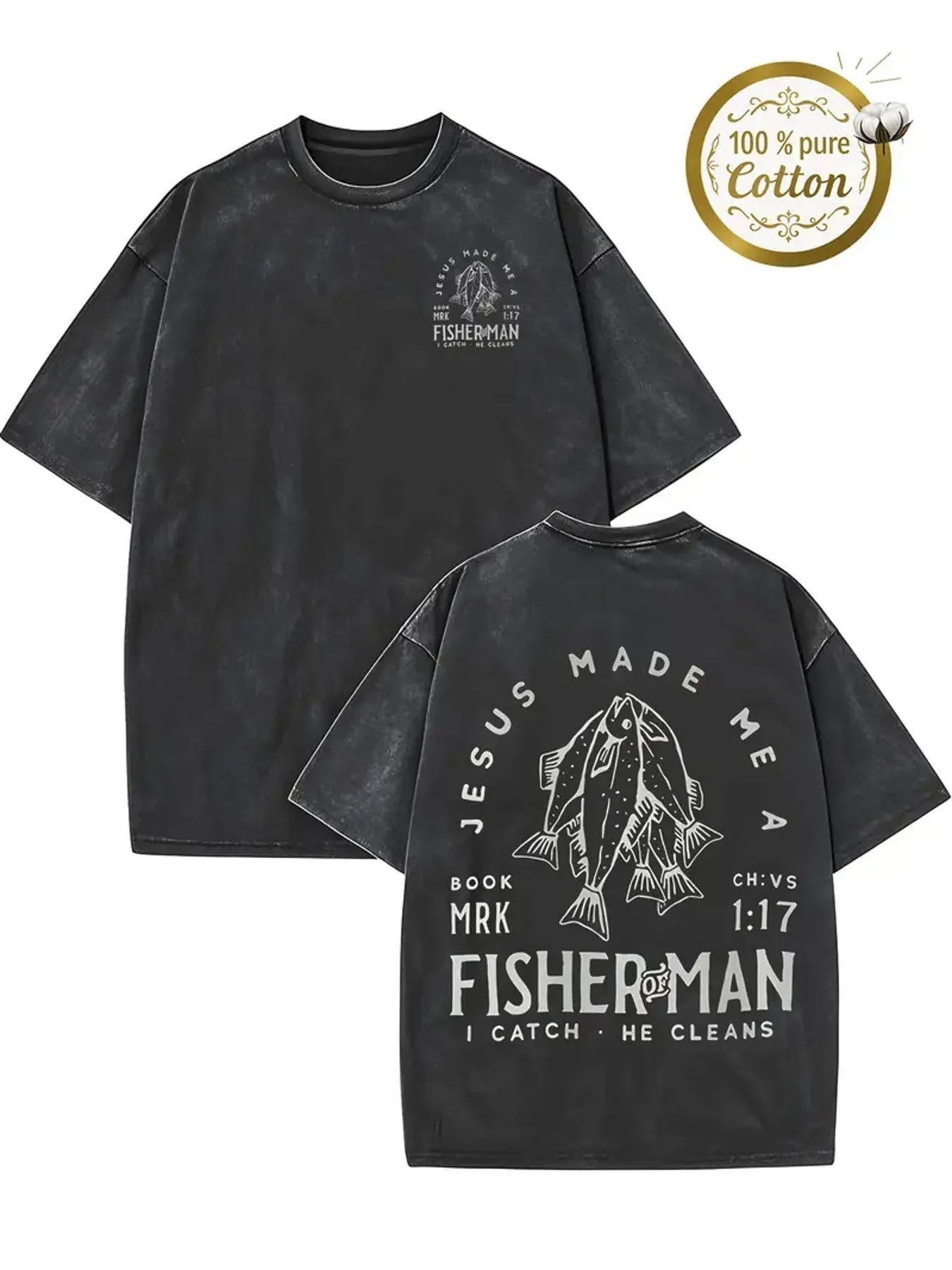 Men's Retro Streetwear T-shirt with Black and White Design, Regular Round Neck Style, Casual T-shirt