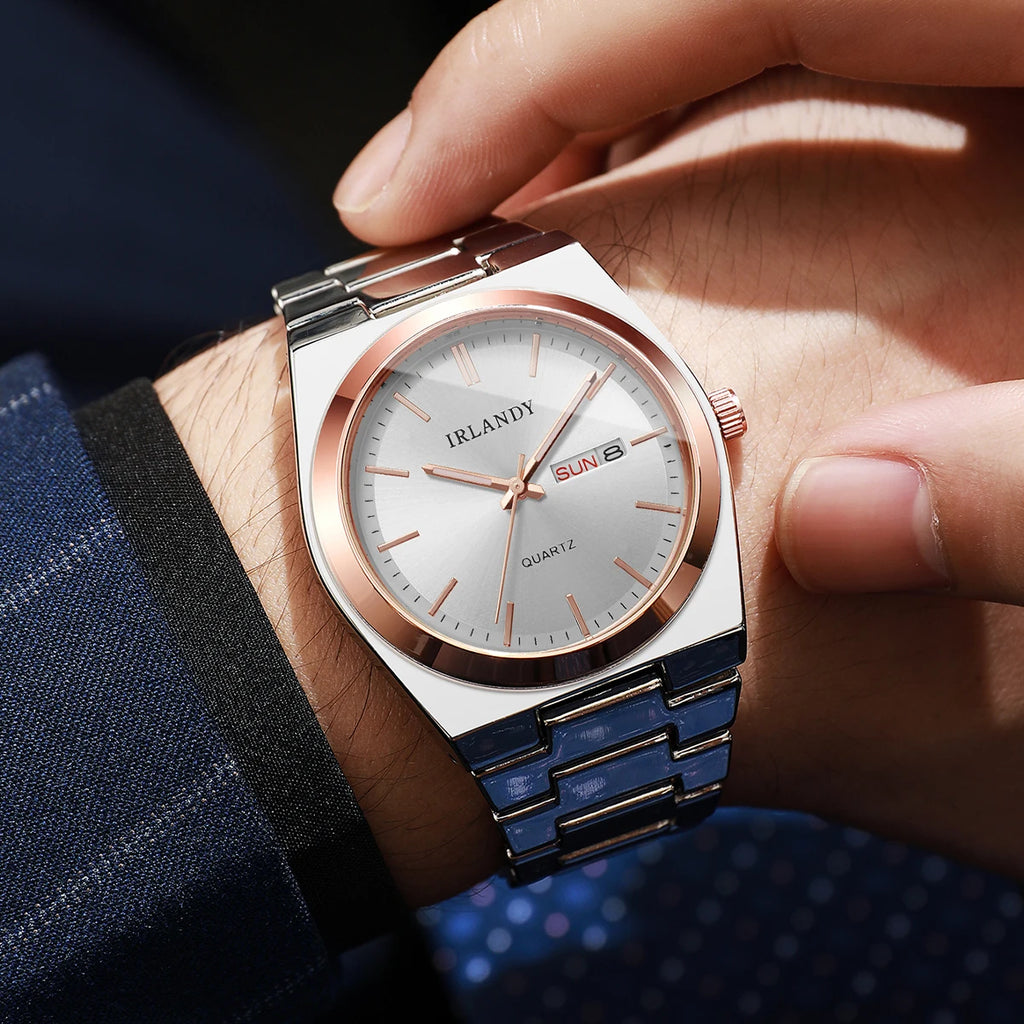 Luxury Men Business Watches Calendar Quartz Wristwatches For Mens Clock Reloj Hombre（Without Box）