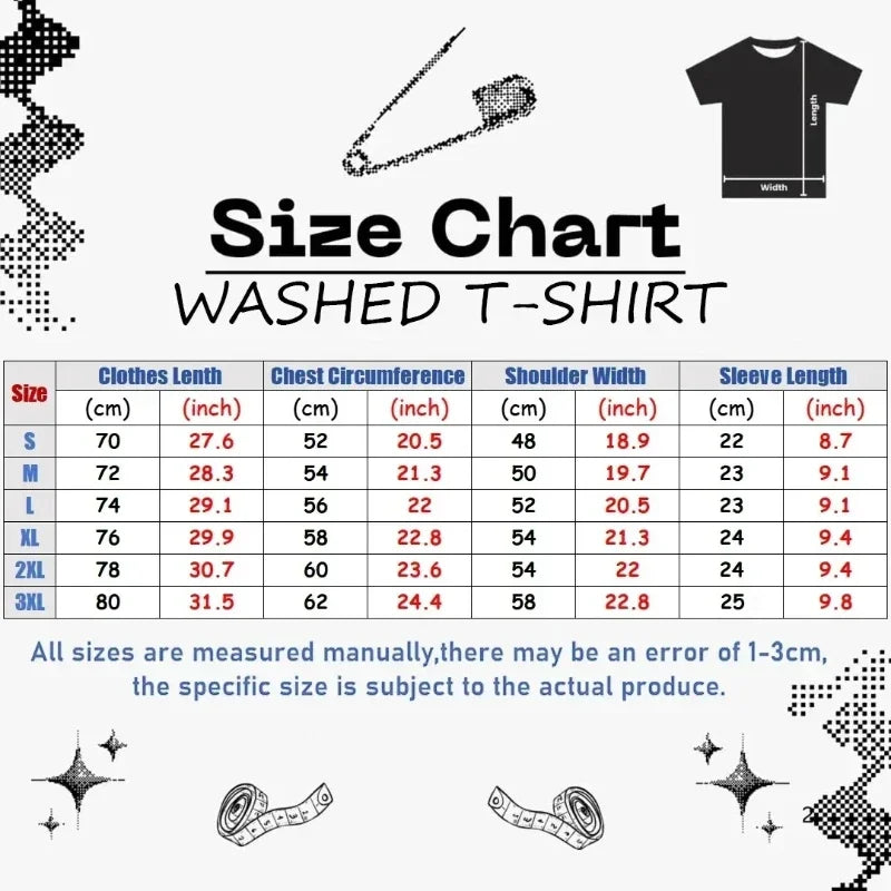 Mens Clothes Tee Shirt Homme T-Shirts Tshirt for Women Good Sex No Stress One Boo No Ex Small Circle Big Checks Vintag Washed