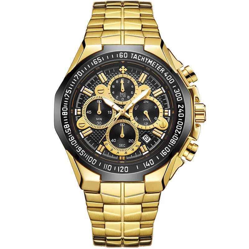 Relogio Masculino WWOOR Mens Watches 2024 Top Brand Luxury Wrist Watches For Men Gold Big Golden Male Chronograph Wristwatch Man