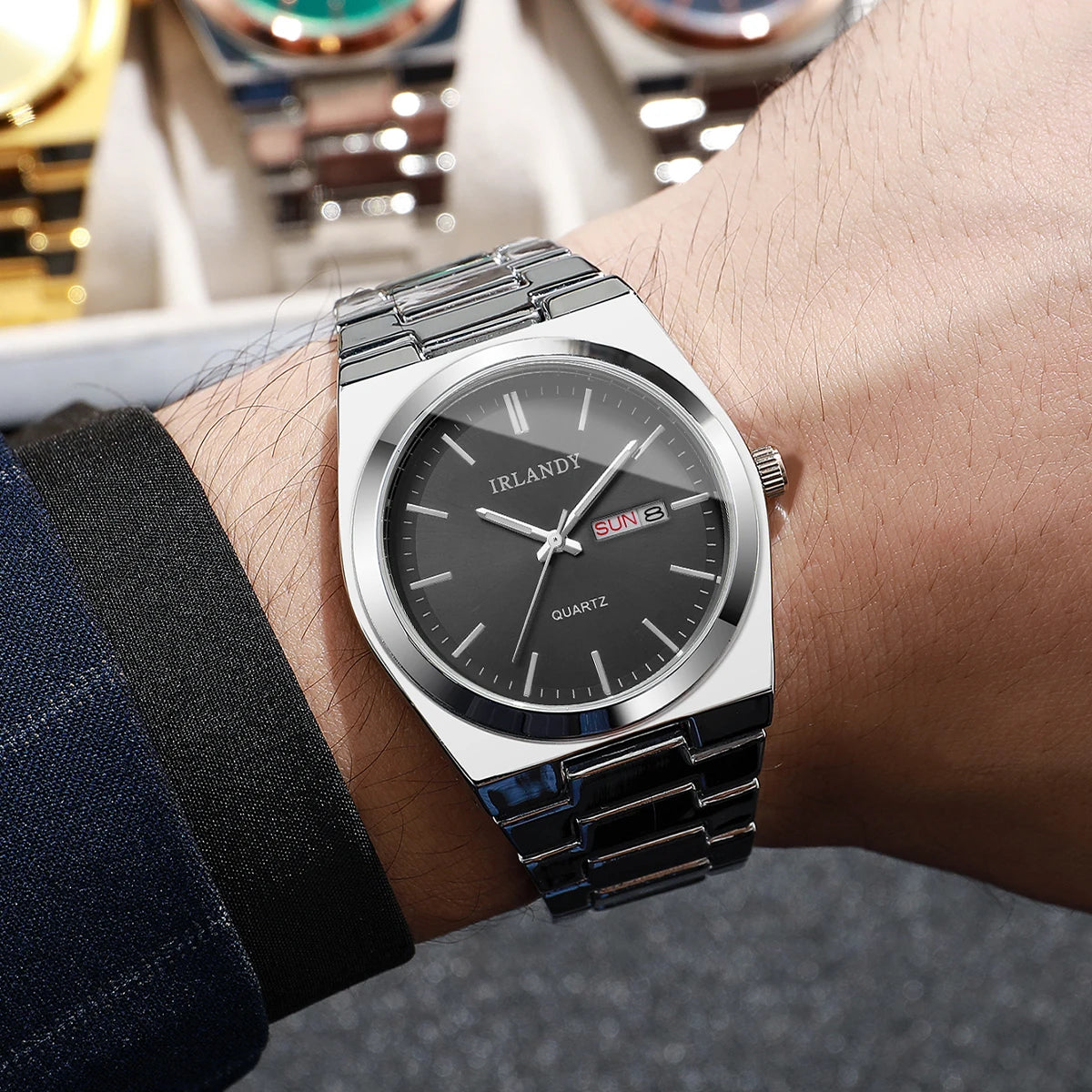 Luxury Men Business Watches Calendar Quartz Wristwatches For Mens Clock Reloj Hombre（Without Box）