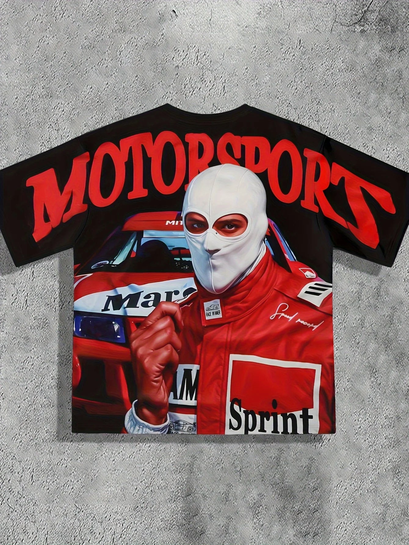 Men's Motorsport Racing T-Shirt Lightweight Breathable Tee Black with Red Racing Suit Graphic Casual Streetwear for Racing Event