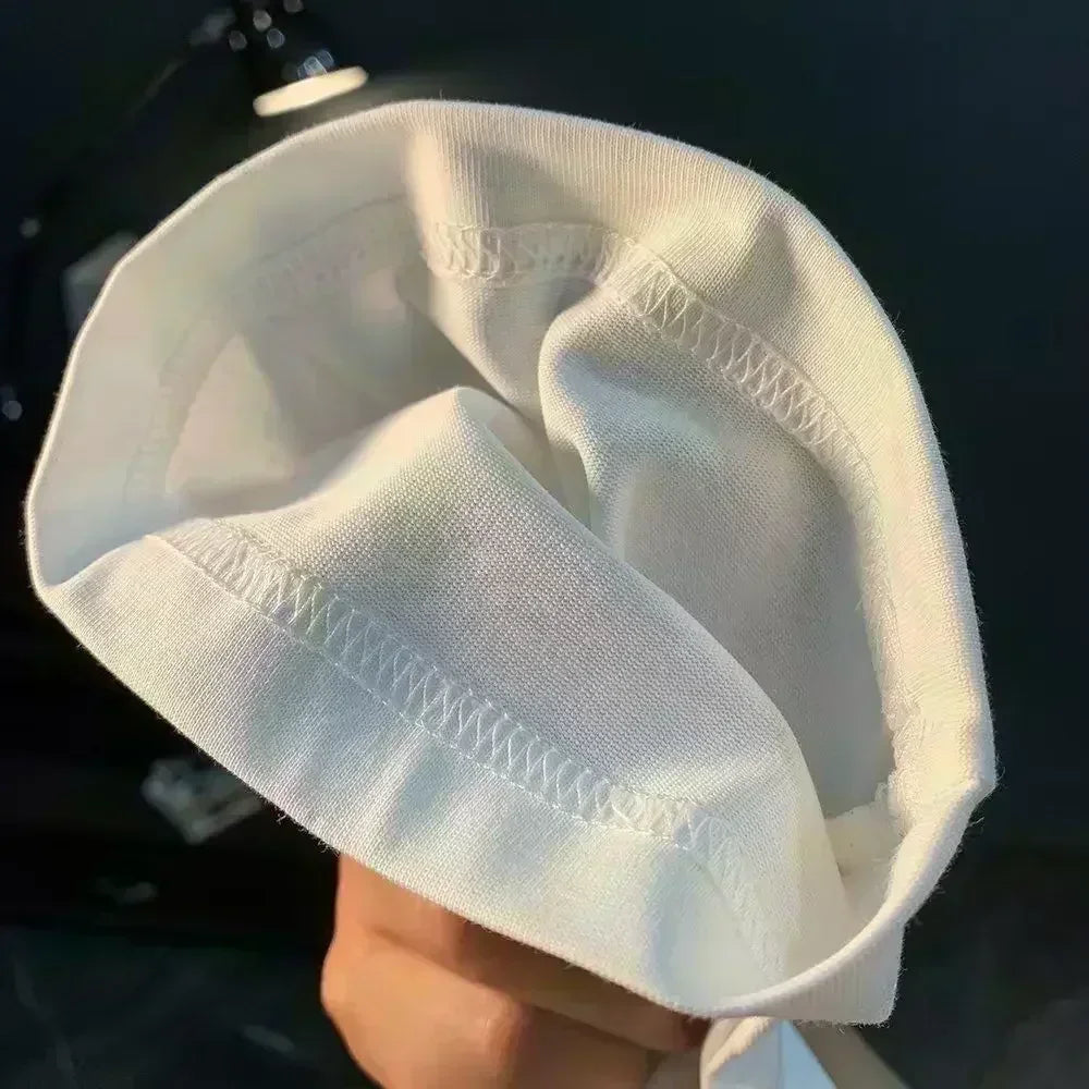 Men's Round Neck Short Sleeved Casual Pure Cotton Print Y2K Style Hand Drawn Unisex Cotton Graphic T Shirts