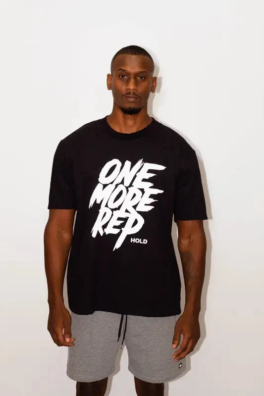 Men's T-Shirt Vintage Funny Gym Workout ONE MORE REP Weightlifting Women Streetwear Cotton Oversized Tees Short Sleeve Loose Top