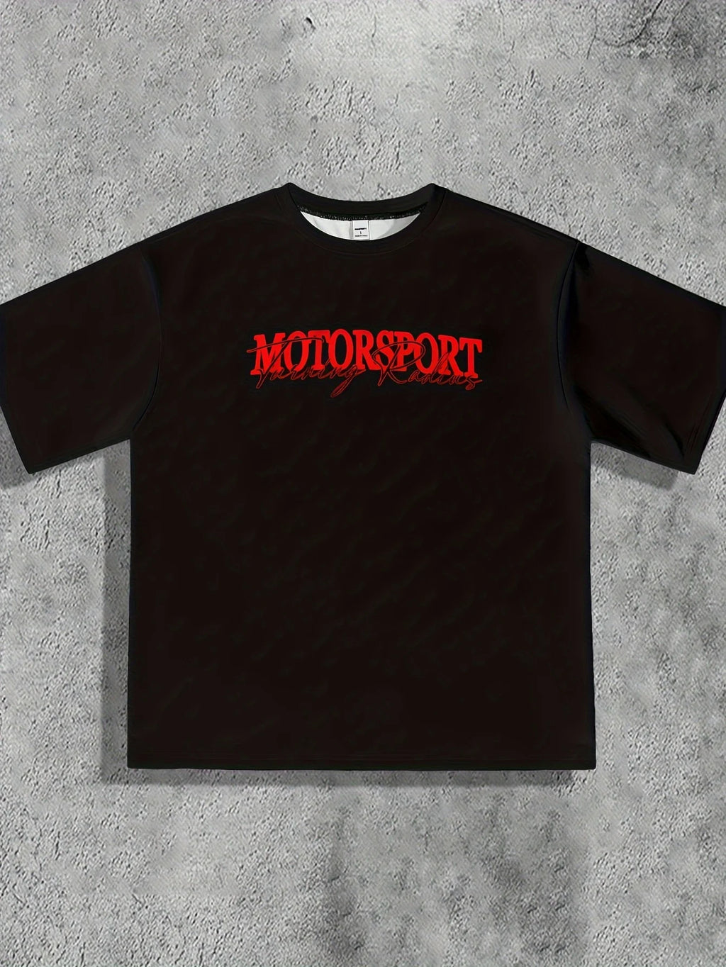 Men's Motorsport Racing T-Shirt Lightweight Breathable Tee Black with Red Racing Suit Graphic Casual Streetwear for Racing Event