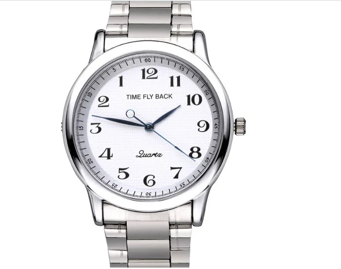 Men's Watches Go Backwards and Forward Steel Belt Quartz Couple Watch Men's and Women's Watches 2025