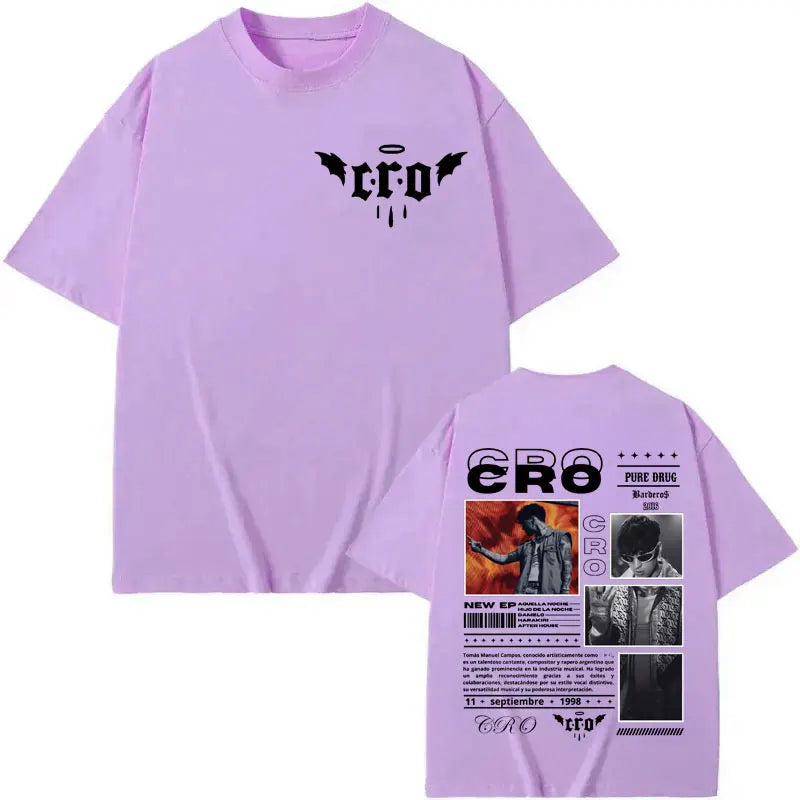 Rapper Cro Graphic T Shirt Men's Women's Hip Hop Vintage Short Sleeve T-shirts High Quality Fashion Oversized T-shirt Streetwear