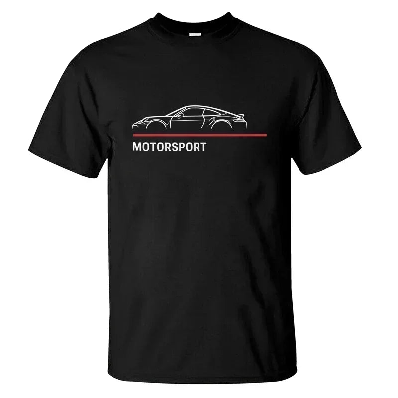 2025 Men T Shirt Casual 911 Turbo S (992) Art Silhouette Motorsport T-shirt Graphic Summer Short Sleeves 100% Cotton S-3XL Cool