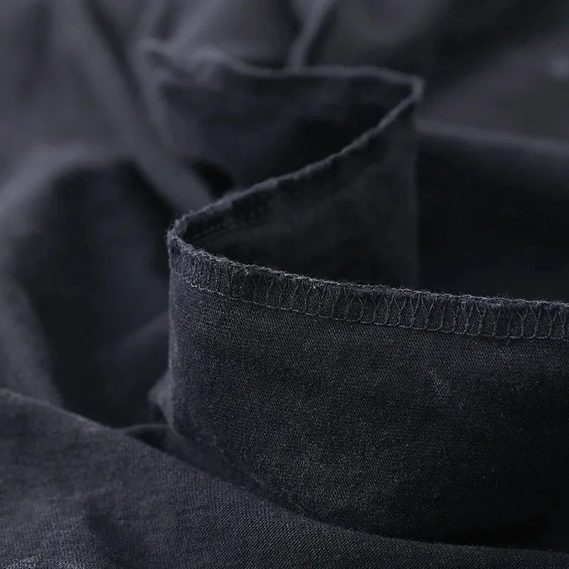 Anime Men's T Shirts Gothic Printed T-Shirt Hip Hop Streetwear Punk Summer Vintage Washed Oversized Tops Men Clothing