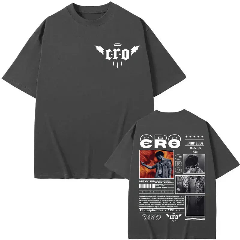 Rapper Cro Graphic T Shirt Men's Women's Hip Hop Vintage Short Sleeve T-shirts High Quality Fashion Oversized T-shirt Streetwear