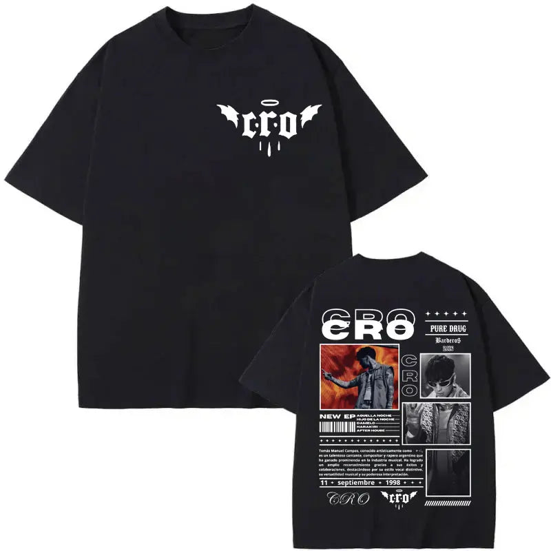 Rapper Cro Graphic T Shirt Men's Women's Hip Hop Vintage Short Sleeve T-shirts High Quality Fashion Oversized T-shirt Streetwear