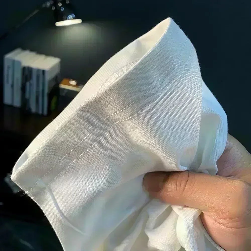 Men's Round Neck Short Sleeved Casual Pure Cotton Print Y2K Style Hand Drawn Unisex Cotton Graphic T Shirts