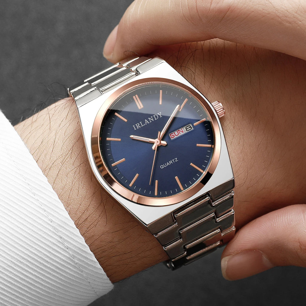 Luxury Men Business Watches Calendar Quartz Wristwatches For Mens Clock Reloj Hombre（Without Box）