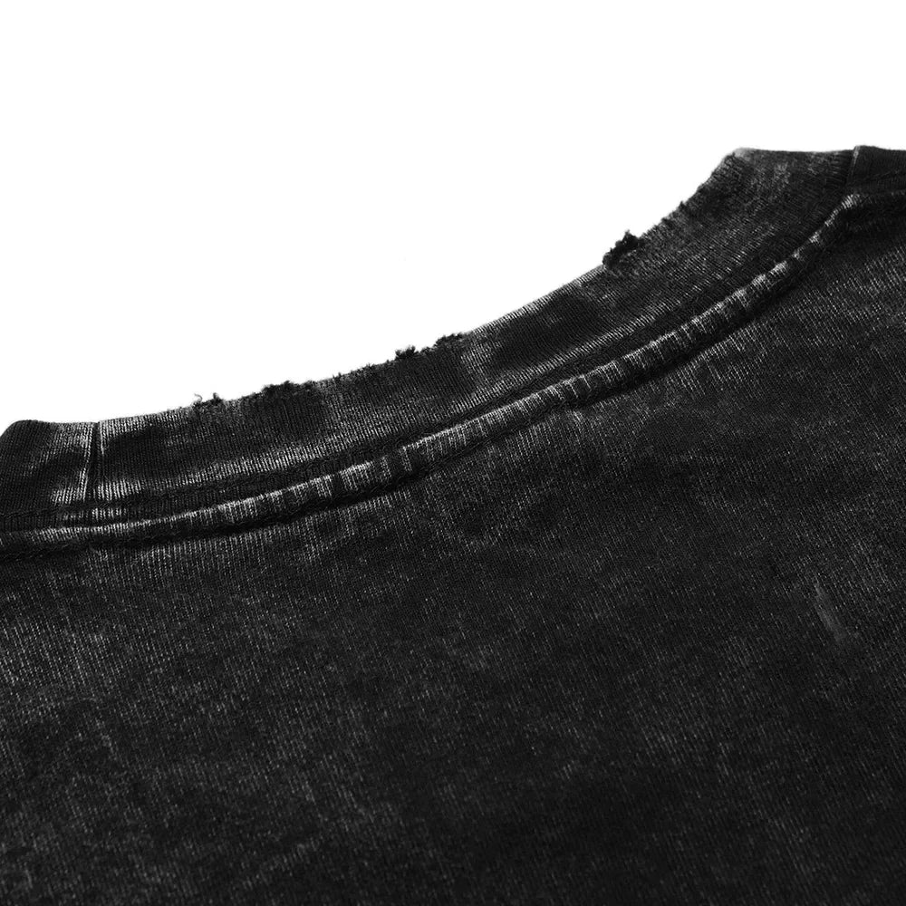 Men's T Shirt Vintage 90s Shadows Hedgehogs Washed T-Shirts Fashion Summer Tees Basic Printed Cotton Clothing Tops Birthday Gift