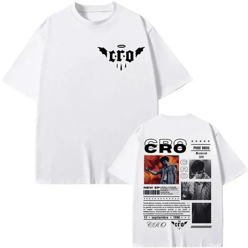 Rapper Cro Graphic T Shirt Men's Women's Hip Hop Vintage Short Sleeve T-shirts High Quality Fashion Oversized T-shirt Streetwear