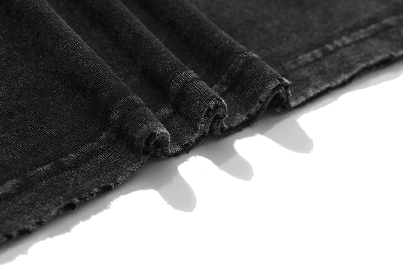 Anime Men's T Shirts Gothic Printed T-Shirt Hip Hop Streetwear Punk Summer Vintage Washed Oversized Tops Men Clothing