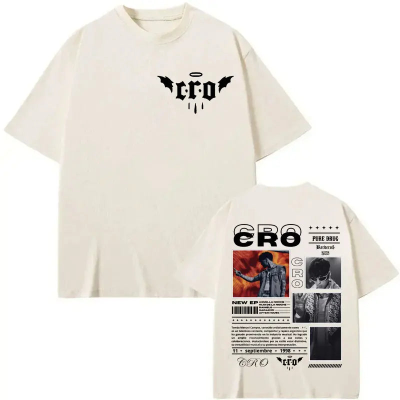 Rapper Cro Graphic T Shirt Men's Women's Hip Hop Vintage Short Sleeve T-shirts High Quality Fashion Oversized T-shirt Streetwear