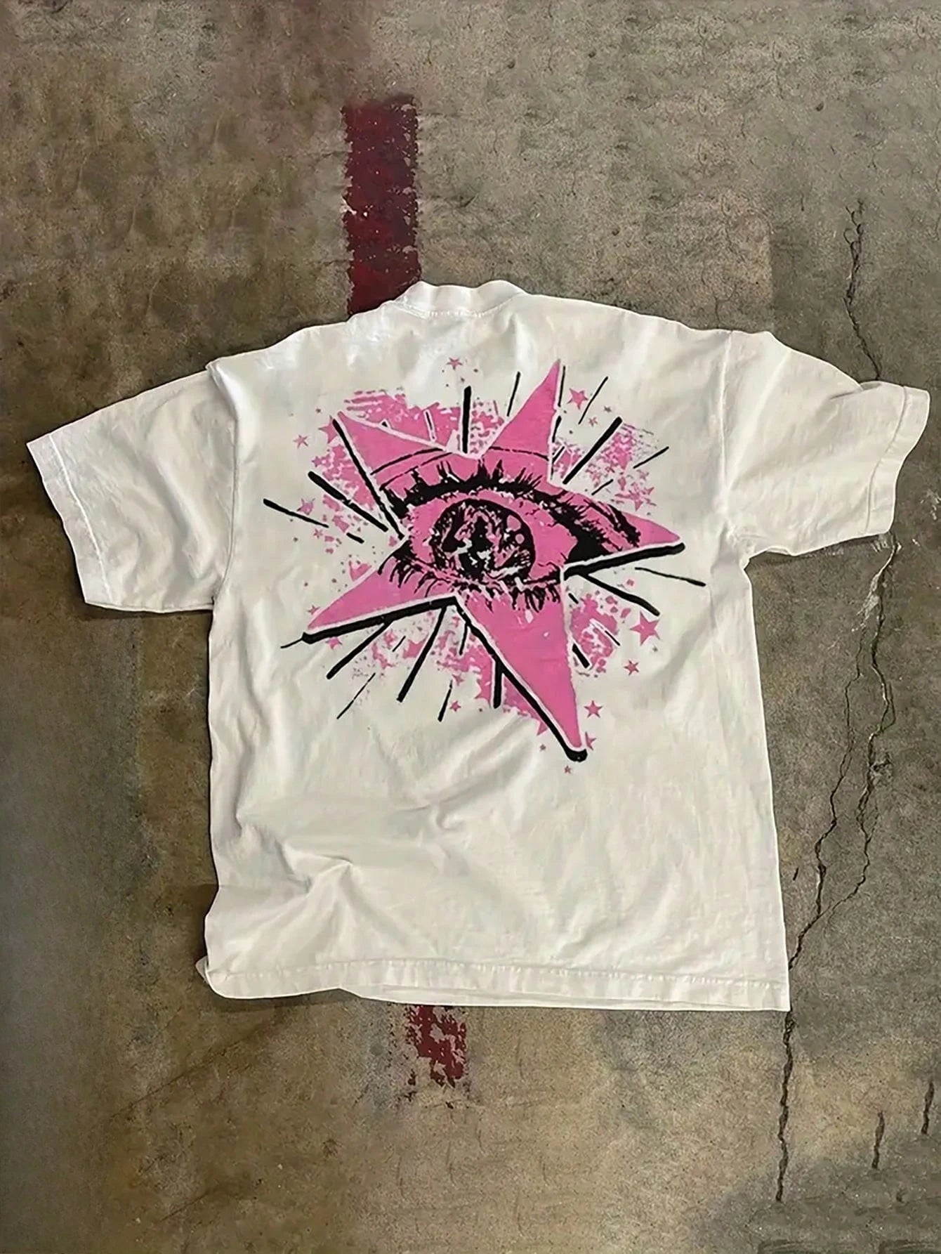 Men's Round Neck Short Sleeved Casual Pure Cotton Print Y2K Style Hand Drawn Unisex Cotton Graphic T Shirts