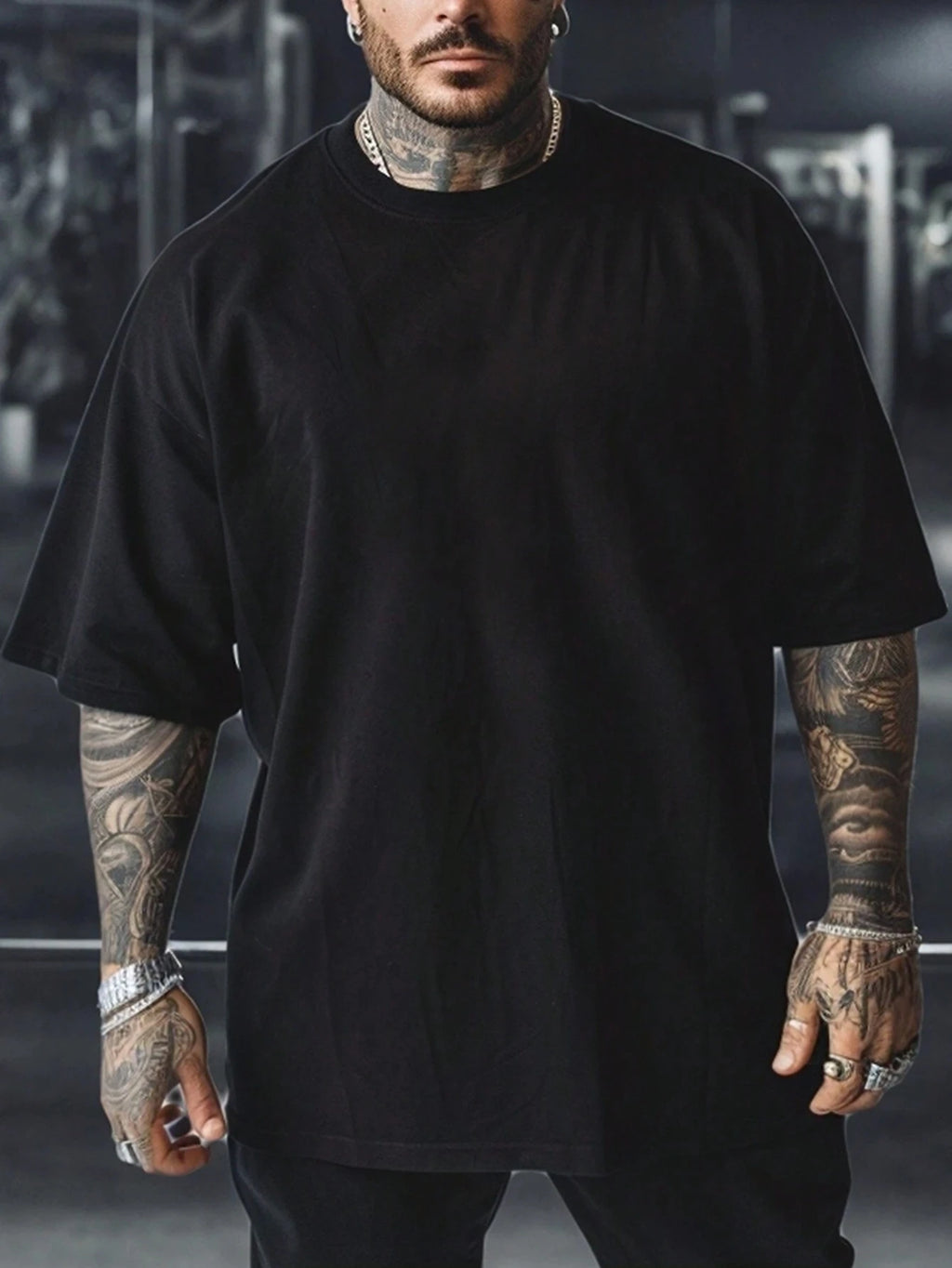 Men's sports and fitness T-shirt,stylish and versatile suitable for gym wear and everyday wear muscle print. Quick-drying top