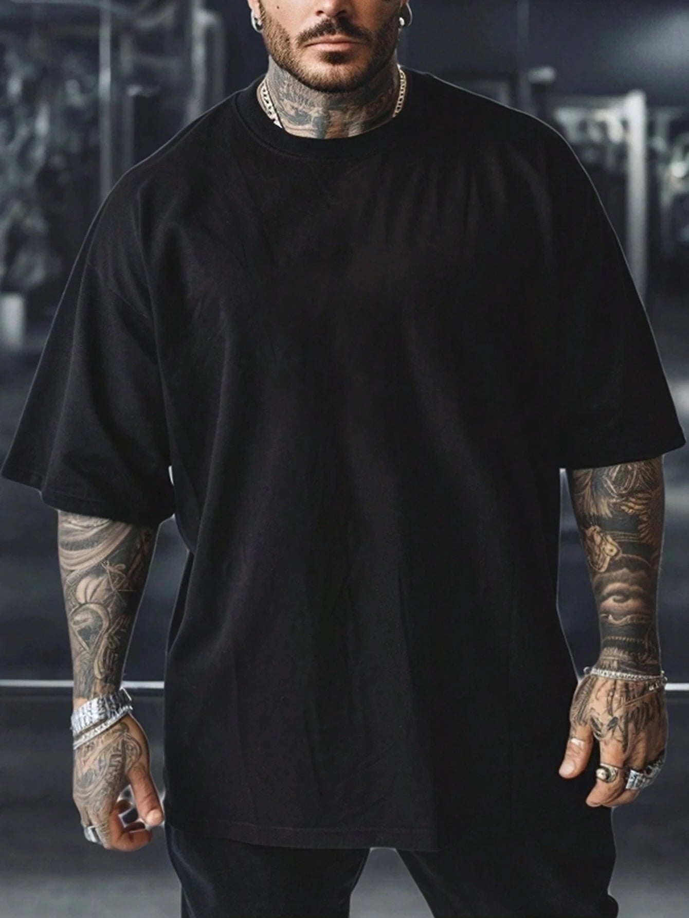 Men's sports and fitness T-shirt,stylish and versatile suitable for gym wear and everyday wear muscle print. Quick-drying top