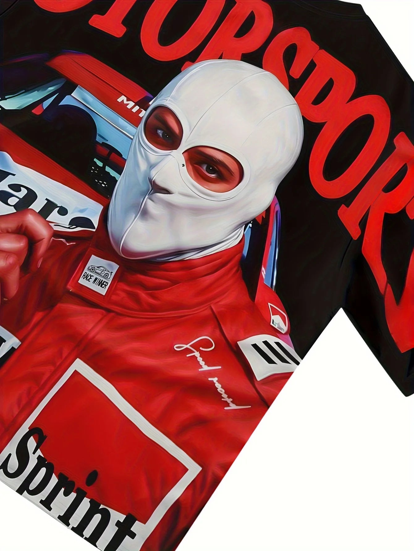 Men's Motorsport Racing T-Shirt Lightweight Breathable Tee Black with Red Racing Suit Graphic Casual Streetwear for Racing Event