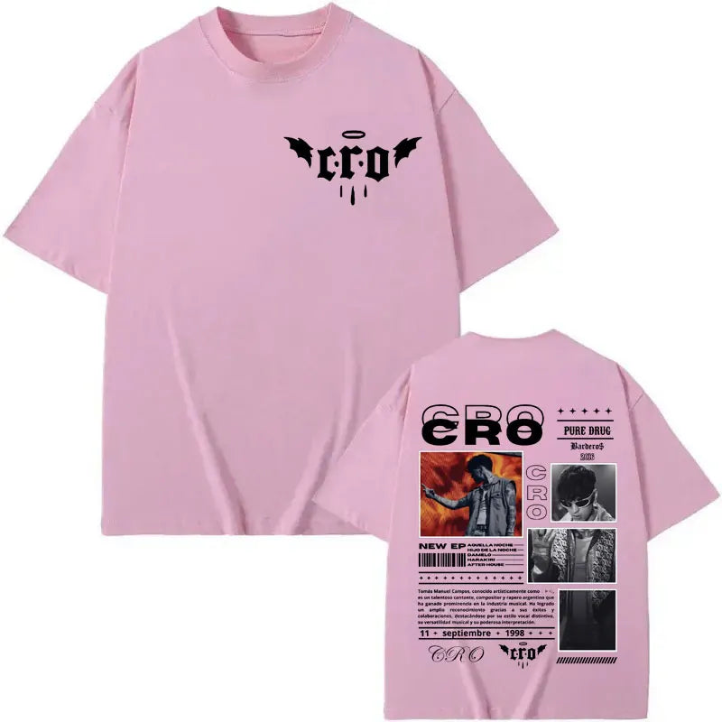 Rapper Cro Graphic T Shirt Men's Women's Hip Hop Vintage Short Sleeve T-shirts High Quality Fashion Oversized T-shirt Streetwear