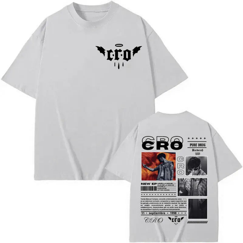 Rapper Cro Graphic T Shirt Men's Women's Hip Hop Vintage Short Sleeve T-shirts High Quality Fashion Oversized T-shirt Streetwear