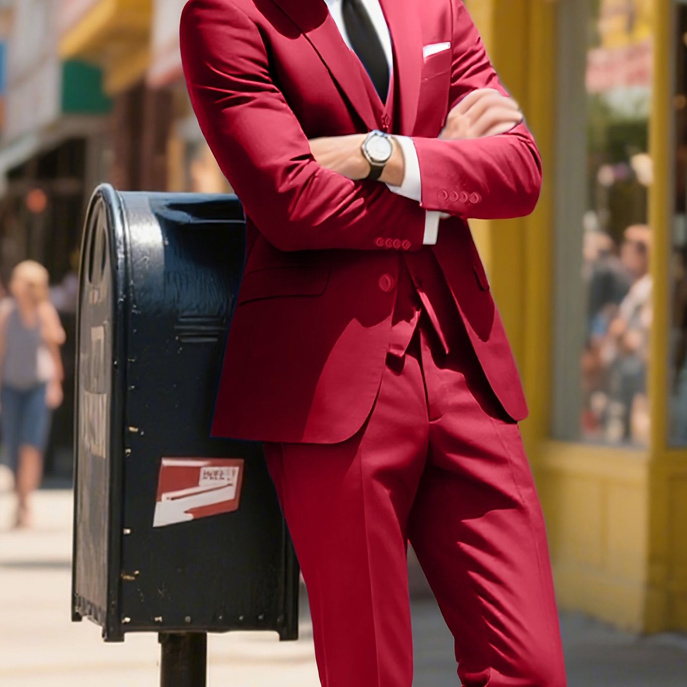 Lynerun Men'S Suits 3pcs Solid Jacket Vest And Pants Slim Fit Suit Set Two Buttons Business Men Suits Suitable For Wedding Dress Tux Suit Set Ceremony XS-3XL